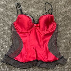 Jezebel Red sexy Bralette with black mesh 36 C